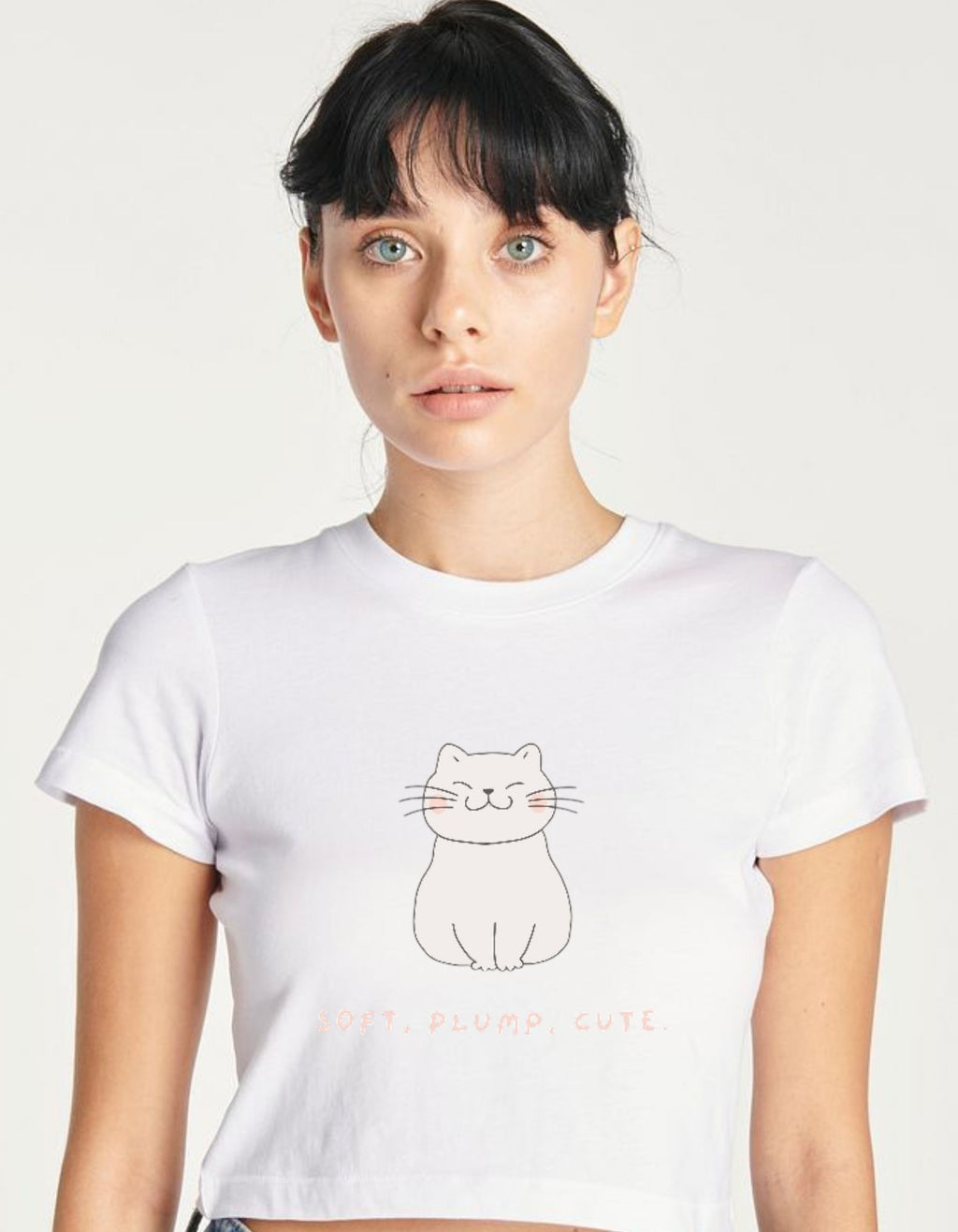 Cat Girl's  White Crop Top