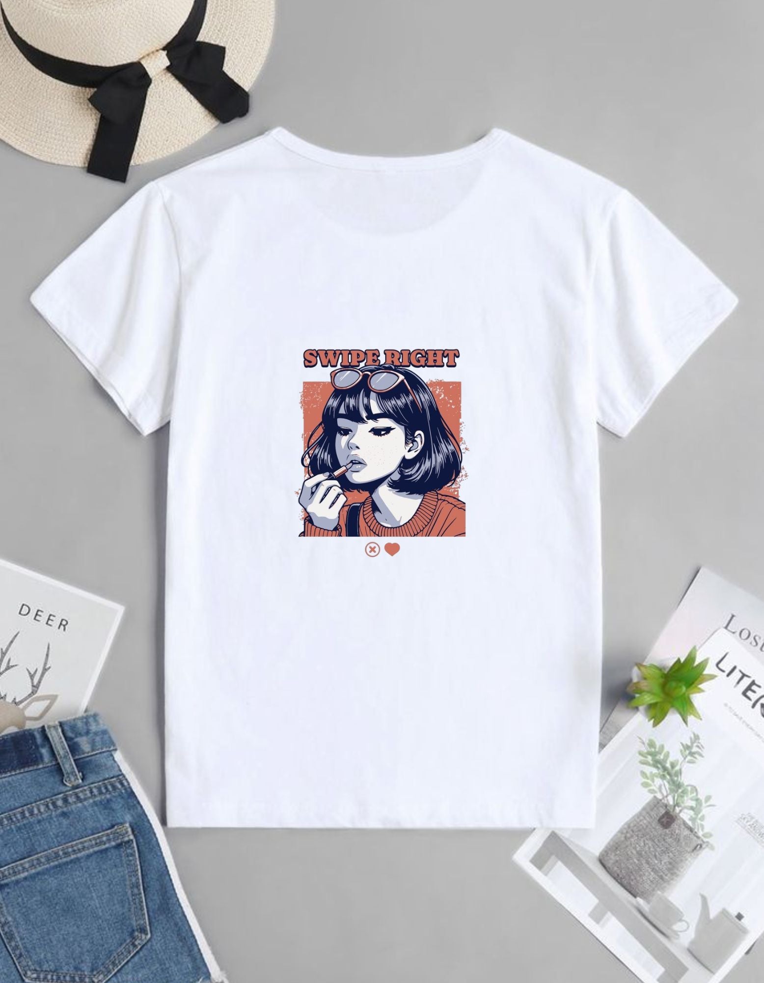 Swipe Right T - Shirt For Women