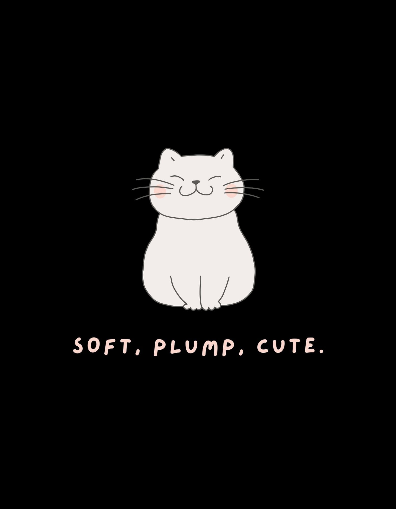 Soft-Plump-Cute Cat Black Crop top